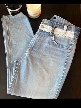 7 For All Mankind jeans high waisted, 2 tone crop jeans- y2k